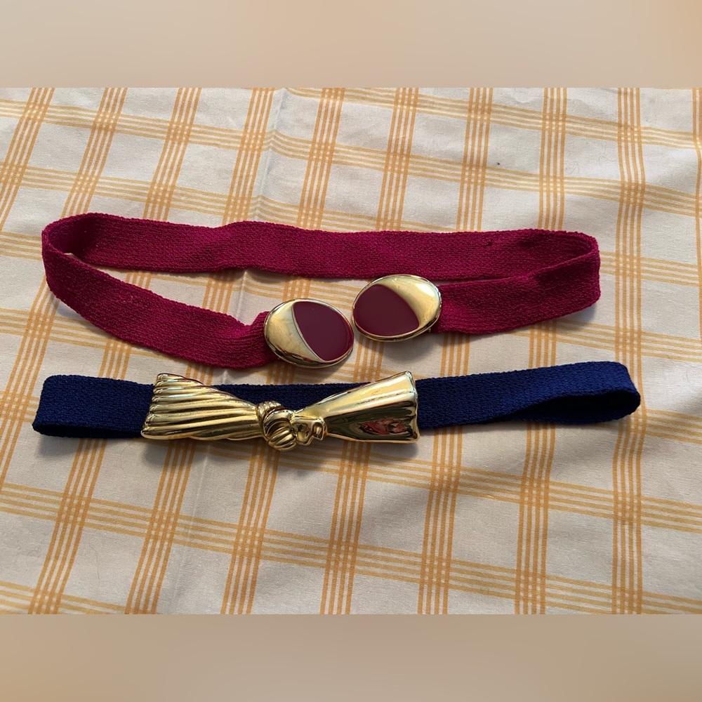 Vintage Enamel Belt Buckles for St. John Knits
